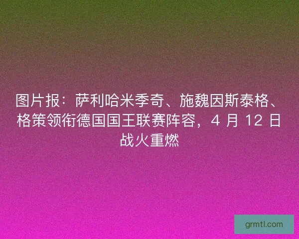 图片报：萨利哈米季奇、施魏因斯泰格、格策领衔德国国王联赛阵容，4 月 12 日战火重燃